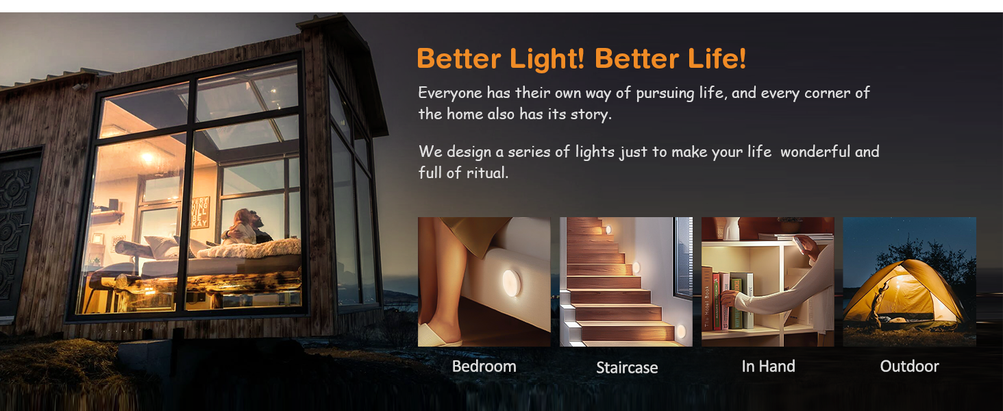 Warm White LED Closet Lights Wireless Motion Sensor Puck Lights with Remote