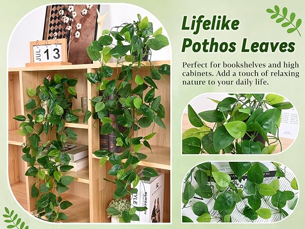 lifelike pothos leaves