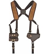 Tourbon Canvas & Leather Horizontal Shoulder Holster System with Double Magazine Pouch for Right ...