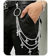 SISICHIC Cross Silver Pants Jean Chain: Fashion Pocket Wallet Purse Chain Belt Y2K Punk Goth Acce...