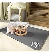Pet Feeding Mat Water Absorbent Reusable Dog Food Mat Quick Dry Durable Bowl Mat for Dog and Cat ...