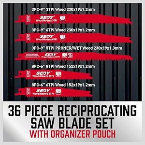 36-Piece Reciprocating Saw Blade Set