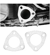 2PCS Exhaust Gasket,2.25" 3-Bolt Exhaust Flange Gasket,Multifunctional Manifold/Header/Muffler/Ca...