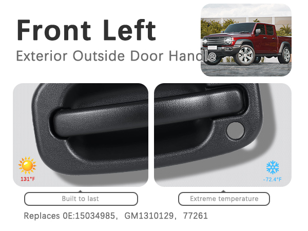 FAERSI Exterior Outside Door Handle Front Left Driver Side for 1999-2007 Silverado, Tahoe, Suburban