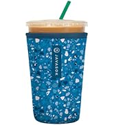 Sok It Java Sok Iced Coffee & Cold Soda Insulated Neoprene Cup Sleeve (Sky Terrazzo, Medium: 24-2...