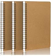 EUSOAR Hard Cover Spiral Notebook, A5 3Pack 5.5
