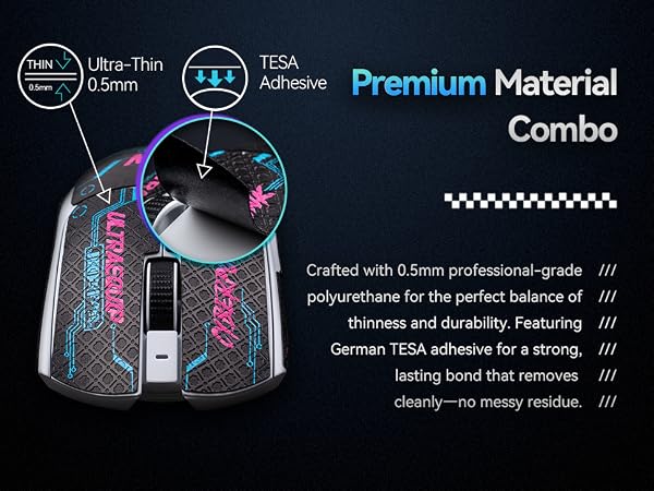 Premium Material: 0.5mm PU + Low-Odor German TESA