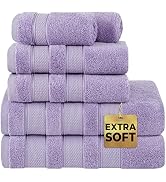 American Soft Linen Salem Bath Towel Set, 6 Piece Towels for Bathroom, 100% Turkish Combed Zero T...