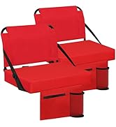 Besunbar Stadium Seat for Bleachers with Back Support and Wide Padded Cushion Stadium Chair - Inc...