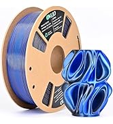 OVV3D Silk PLA Filament 1.75mm, Dual Color PLA Filament 3D Printer Filament, Black Blue 3D Printi...