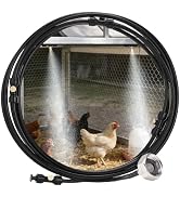 Pre-Assembled Chicken Coop Misting System for Cooling - Leak-Resistant Mist Hose Kit for Summer P...