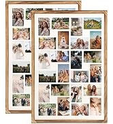 Wodhels 34.5x23.8 Inch Large Wooden Collage Picture Frames Set of 2,24 Opening 4x6 Multi Photo Fr...