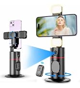 Auto Face Tracking Tripod, No App Required, Rechargeable Battery, 360° Rotation Phone Tracking Ho...
