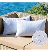 MIULEE 12 x 20 Outdoor Pillow Inserts - Set of 2 Premium Water Resistant Throw Pillows Shredded M...