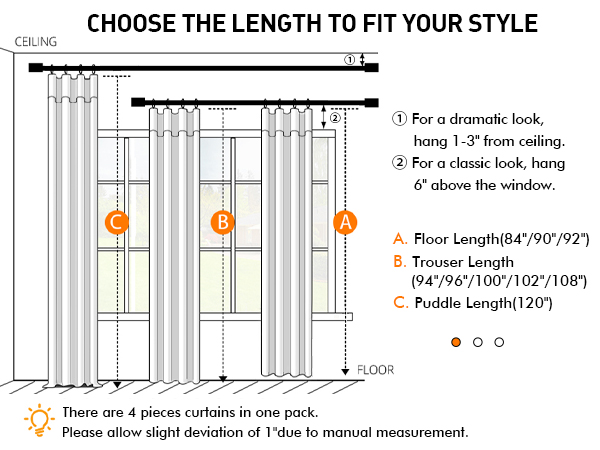 pleated curtains 4 panels