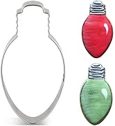 LILIAO Christmas Light Bulb Cookie Cutter - 2 x 3.4 inches - Stainless Steel