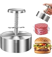 SHUOGUO Burger Press Patty Maker 4.5" Stainless Steel Adjustable Sausage Patty Press Burger Shape...