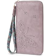 KITEVIUN RFID Wallet Women, Large Capacity Clutch Purses Wristlet Wallets for Women, Ladies Butte...
