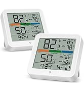 MeesMeek 2 Pack Indoor Thermometer Room Temperature Home Hygrometer Humidity Gauge, Accurate with...