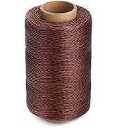 KAQRHFT 0.55 mm 437 Yards Round Waxed Thread, Waxed Thread for Leather Sewing, Leather Thread Wax...