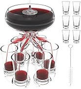 ALEVMOOM 6 Shot Glass Dispenser and Holder Dispenser For Filling Liquids Multiple 6 Shot Dispense...