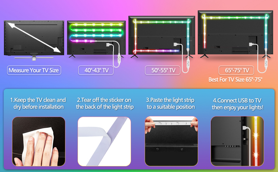 tv led light installation