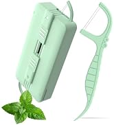 LIAMOSS Portabl Mint Twin Line Dental Floss Picks Case-Storage 10 Count Double Line Flosser Super...