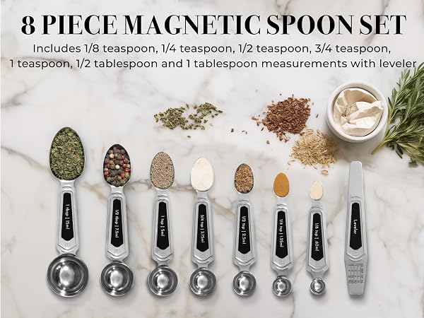 Black - Silver - Magnetic Spoons