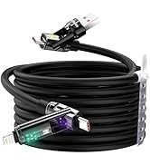Hichain 100W USB C Cable, 4-in-1 Charging Cable with LED Light Phone Charger Cord, Multi Charger ...