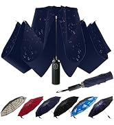 LLanxiry Compact Travel Umbrella, Mini Windproof Umbrellas for Rain & Sun, Small Lightweight Outd...