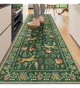 DUKINO 2x6 Rug for Hallway, Washable Kitchen Runner Rug with Non Slip Backing, Soft Low Pile Vint...