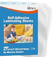 Uinkit 4mil Thicker Self-Adhesive Laminating Sheets, 10Pack Letter Size 8.5x11" - Peel & Stick, N...