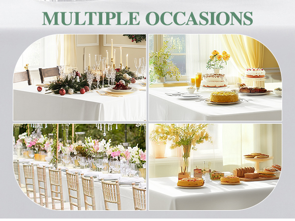 white rectangle tablecloths