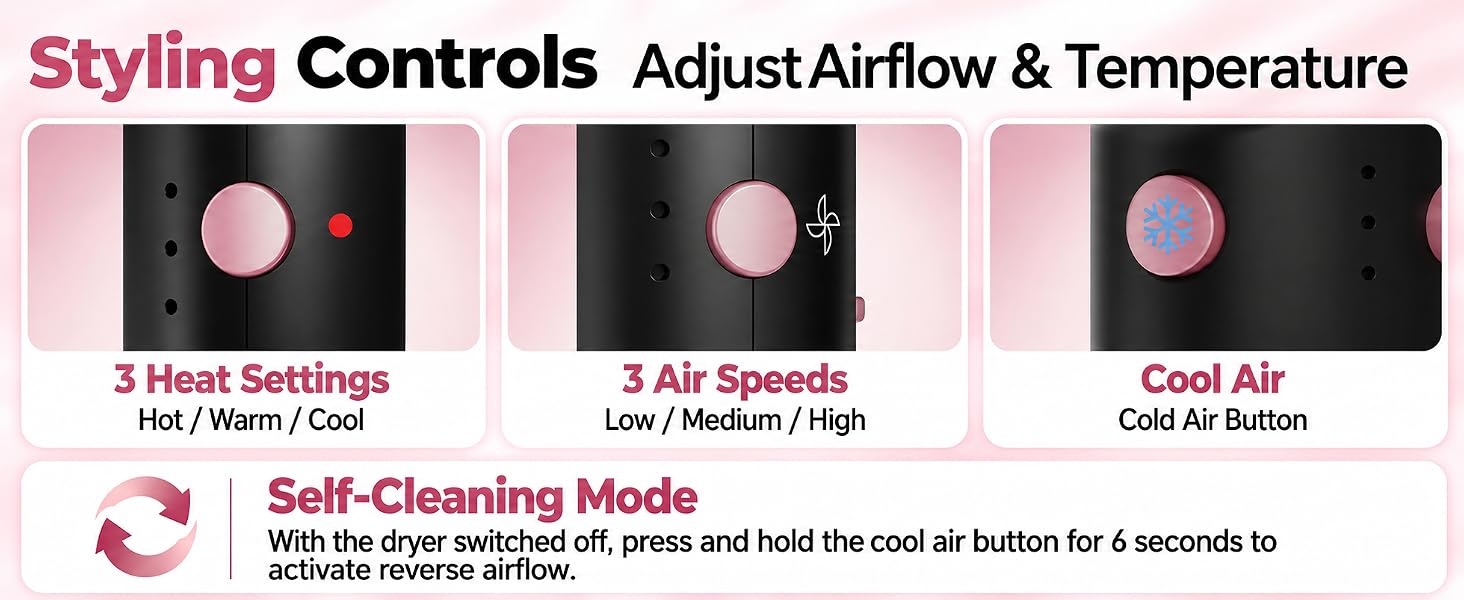 Professional high speed hair dryer for salon quality blow dry at home with rose gold finish