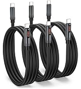 USB C to USB C Charger Cable(4ft, 3Pack), 240W Type C Charging Cable with LED Display, Fast Charg...