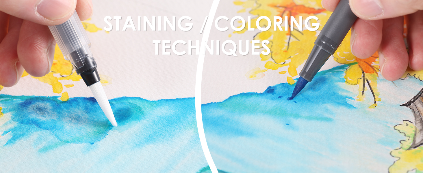 Watercolor Brush and Fine Tip Pens