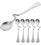 Uonlytech 6pcs Hanging Coffee Spoons, Bending Handle Jam Spoons Stainless Steel Honey Spoons Dess...