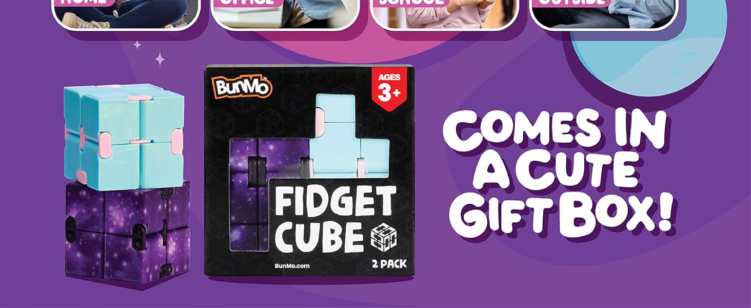 BunMo 2 Pack Infinity Fidget Cube