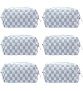 PAZIMIIK Checkered Makeup Bag for Purse Portable Zipper Make Up Pouch Small Cosmetic Case for Tra...