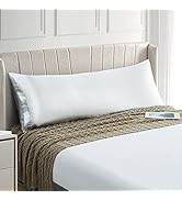 EXQ Home Satin Body Pillow Cover 20x54 inches, White Body Pillow Pillowcase,Super Soft Silky Body...