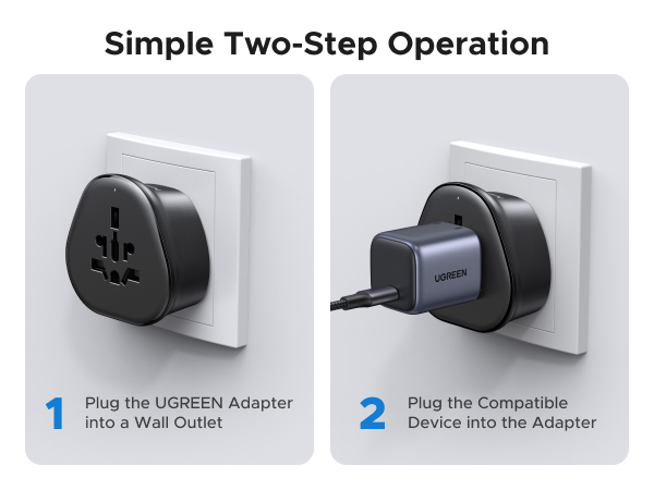 UGREEN eu plug Travel adapter