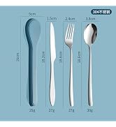 Travel Utensils with Case, Portable Silverware Set for Work, Stainless Steel Reusable Travel Cutl...