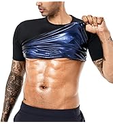 BODYSUNER Sauna Sweat Suits Shirt Waist Trainer for Men Compression Vest Workout Gym Clothes Swea...