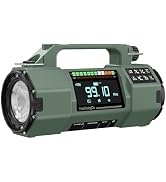 Emergency FM/AM/SW/VHF Weather Radio Bluetooth and Micro SD card playback, Big Flashlight/Speaker...