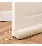Sunolga 36 Inches Waterproof Door Draft Stopper Filled with Glass Beads & Cotton, Removable Machi...