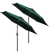 HealSmart 7.5ft Patio Umbrella with Push Button Tilt/Crank, Outdoor Table Market Yard Umbrella, 6...