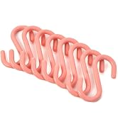 Labriciyon 8Pcs Pink S-Shaped Hooks,Plastic Clothes Hangers Multi-Purpose Storage Racks Portable ...