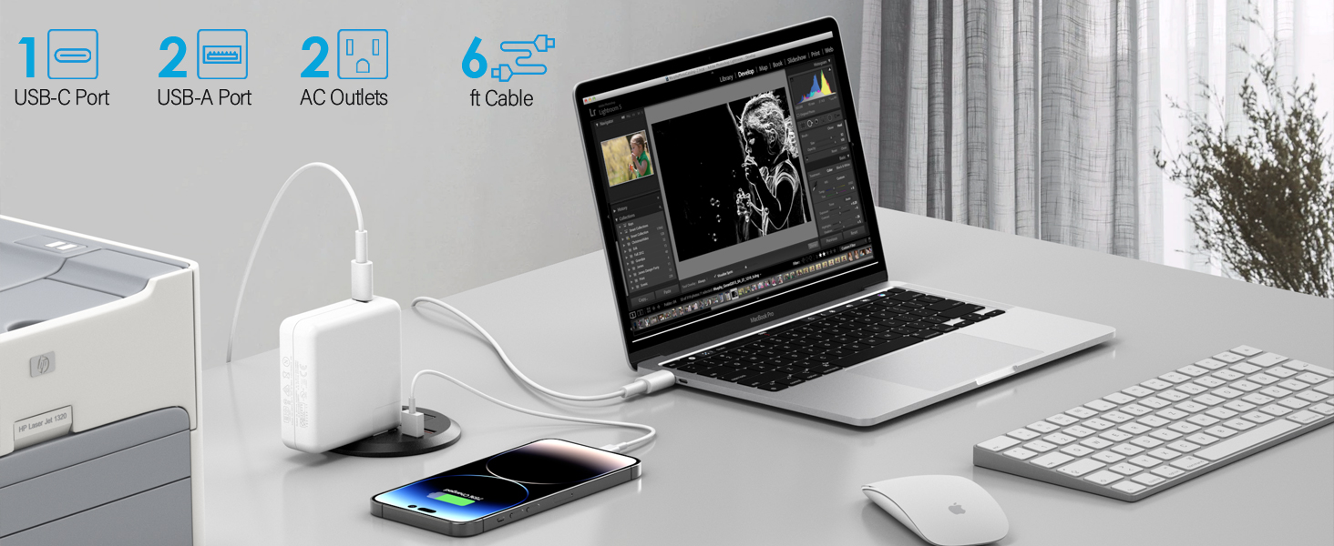 3 inch Desk 18W USB C Power Grommet