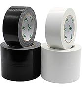6 Pack White& Black Duct Tape Colors Bulk Value Multi Pack, 8.3Mil x1.88inch x 33yds, Heavy Duty ...