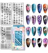 PH PandaHall 3pcs Chinese Styles Nail Stamping Plates Chinese Knots Nail Image Plate Lanterns Fen...